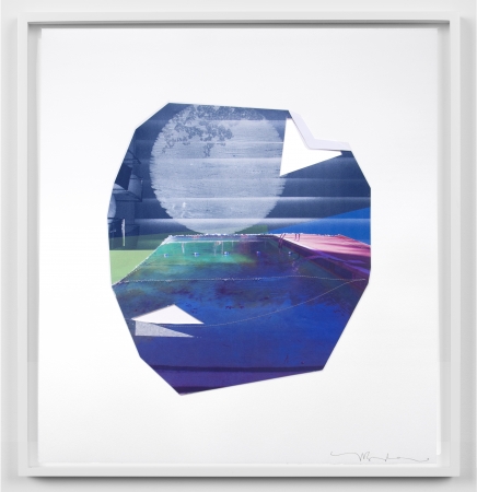 Jude Broughan, Third Quarter Moon (Pool II) 2019, pigment prints, thread, paper, 24 x 22 inches, unique