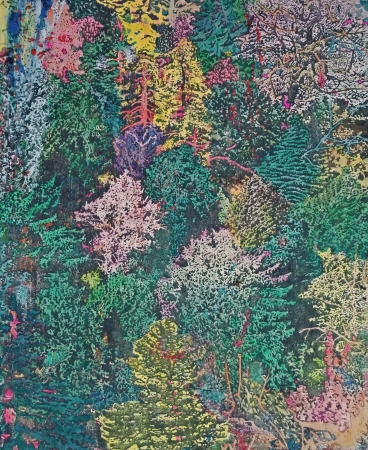 Aaron Morse Wilderness (Variant 1), 2018, Acrylic, watercolor and ink on paper, 23 x 19-1/2 inches, Unique.