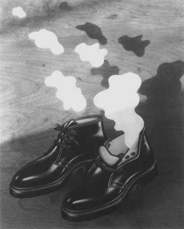 Jed Devine<br /> <em>Untitled (Shoe Cutout)</em><br /> Platinum-palladium print on Japanese rice paper<br /> 10 x 8"