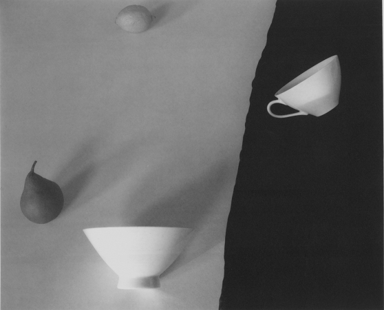 Jed Devine<br /> <em>Untitled (Teacups and Pears)</em><br /> Platinum-palladium print on Japanese rice paper<br /> 8 x 10"
