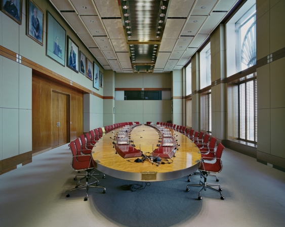 Jacqueline Hassink<br /> <em>The meeting table of the Board of Directors of Royal Dutch Shell (June 7, 2010)</em><br /> Chromogenic prints<br /> 50 x 63" &nbsp; &nbsp;Edition of 10<br /> 23 x 28" &nbsp; &nbsp;Edition of 10