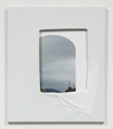 Jude Broughan<br /> <i>Power Lines</i>, 2016<br /> Archival pigment print, stretched vinyl, thread&nbsp;<br /> 28 x 24" (unique)&nbsp;
