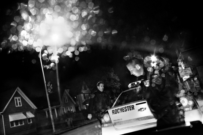 Paolo Pellegrin<br /> <em>Rochester police in the Crescent area of Rochester. Rochester, NY. USA 2012</em><br /> Pigment ink print<br />20 x 24” &nbsp; &nbsp;Edition of 10 plus 2 APs<br /> 30 x 40” &nbsp; &nbsp;Edition of 5 plus 2 APs<br /> 48 x 70” &nbsp; &nbsp;Edition of 3 plus 2 APs