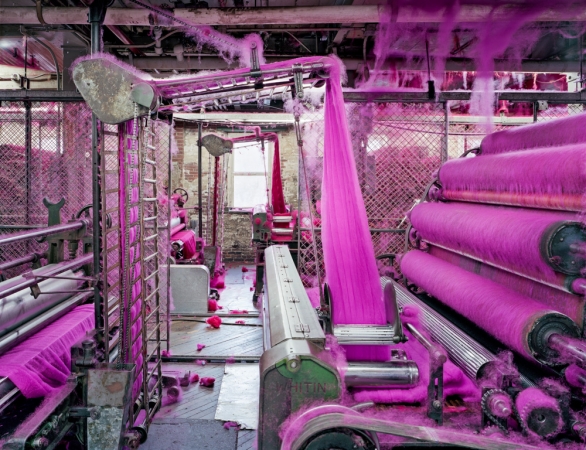 Christopher Payne<br /> Textiles series<br /> <em>Carders with Red and Pink Wool</em>, S&amp;D Spinning Mill, Millbury, MA, 2012<br /> Archival pigment ink prints<br /> 24 x 20" &nbsp; &nbsp;Edition of 20<br /> 50 x 40" &nbsp; &nbsp;Edition of 10<br /> 60 x 50" &nbsp; &nbsp;Edition of 5 