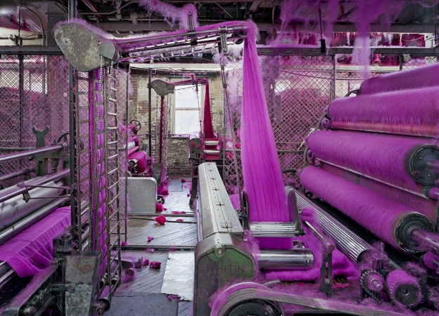 Christopher Payne<br /> <em>Carders with Red and Pink Wool S&amp;D Spinning Mill, Millbury, MA, </em>2012<br /> Archival pigment ink prints<br /> 20 x 24" &nbsp; &nbsp;Edition of 20<br /> 40 x 50" &nbsp; &nbsp;Edition of 10<br /> 50 x 60" &nbsp; &nbsp;Edition of 5