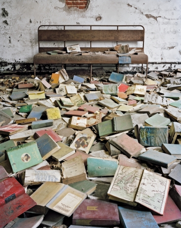 Christopher Payne<br /> <i>Classroom books, Male Dormitory</i>, 2009<br /> Archival pigment ink prints<br /> 24 x 20" &nbsp; &nbsp;Edition of 20<br /> 50 x 40" &nbsp; &nbsp;Edition of 10<br /> 60 x 50" &nbsp; &nbsp;Edition of 5