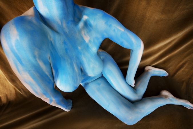 Polly Penrose, Blue and Gold, Social Media Nude, 2019