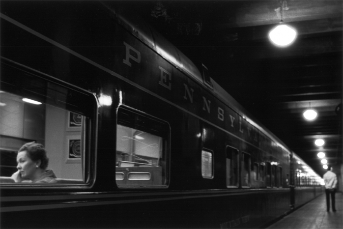 Louis Stettner – Penn Station<br /> <em>Six Lights, Penn Station, 1958</em><br /> gelatin silver print<br /> Signed, titled and dated on verso<br /> 11x14"<br /> 16x20"<br /> 20x24"