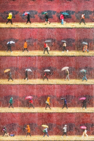 Time Lapse. Grove Street in the Rain, NYC