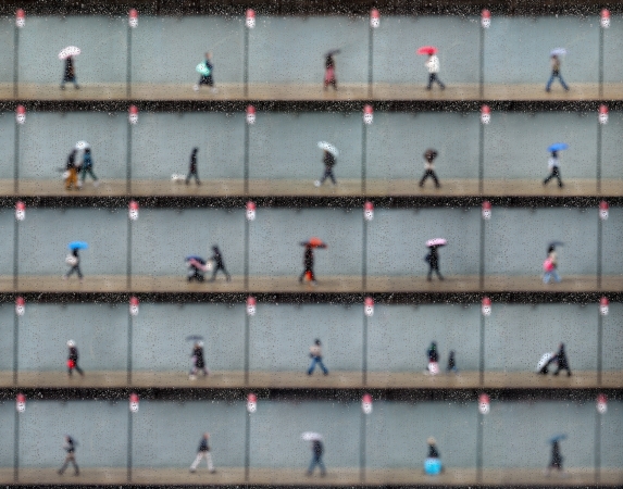Time Lapse. Horatio street in the Rain, NYC