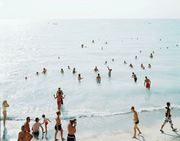 Massimo Vitali<br /> <em>Rosignano Beach, Italy </em>(#1944), 2005<br /> Chromogenic print with Diasec mount<br /> 72 x 86" &nbsp; &nbsp;Edition of 6