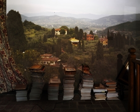 Abelardo Morell, CO, Florence in Room with Books, 2010