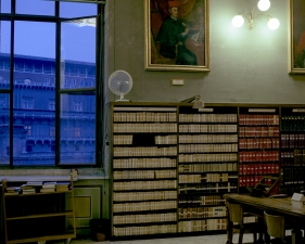 Doug Hall<br /> <em>Vatican Library, Main Reading Room (Detail), </em>1997<br /> Chromogenic prints<br /> 24 x 24" &nbsp; &nbsp;Edition of 6