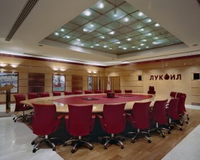 Jacqueline Hassink<br /> <em>The meeting table of the Board of Directors of LUKOIL (Feb. 17, 2010)</em><br /> Chromogenic prints<br /> 50 x 63" &nbsp; &nbsp;Edition of 10<br /> 23 x 28" &nbsp; &nbsp;Edition of 10
