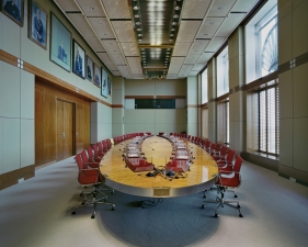 Jacqueline Hassink<br /> <em>The meeting table of the Board of Directors of Royal Dutch Shell (June 7, 2010)</em><br /> Chromogenic prints<br /> 50 x 63" &nbsp; &nbsp;Edition of 10<br /> 23 x 28" &nbsp; &nbsp;Edition of 10