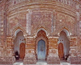 Laura McPhee<br /> <em>3 Portals, 16th Century Terracotta Temple, Attpur, West Bengal, India, </em>1998<br /> 50 x 60"<br /> Archival pigment ink print<br /> Signed, titled, dated and numbered on verso<br /> Edition of 6