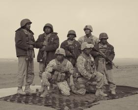 Simon Norfolk<br /> <em>Afghan Police Being Trained By U.S. Marines, Camp Leatherneck, </em>2010<br /> Archival pigment ink prints<br /> 20 x 24" &nbsp; &nbsp;Edition of 7 (plus 2 APs)<br /> 40 x 50" &nbsp; &nbsp;Edition of 7 (plus 2 APs)
