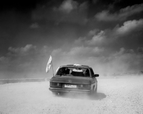 Paolo Pellegrin<br /> <em>Civilians fleeing along the road to the border town of Ramesh, Lebanon,</em> July 2006<br /> Pigment ink print<br /> 20 x 24” &nbsp; &nbsp;Edition of 10 plus 2 APs<br /> 30 x 40” &nbsp; &nbsp;Edition of 5 plus 2 APs<br /> 48 x 70” &nbsp; &nbsp;Edition of 3 plus 2 APs&nbsp;<br />