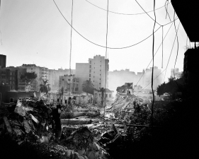 Paolo Pellegrin<br /> <em>Destruction in Dahia, the Hezbollah stronghold southern suburbs of Beirut, Lebanon</em>, August 2006<br /> Pigment ink print<br /> 20 x 24” &nbsp; &nbsp;Edition of 10 plus 2 APs<br /> 30 x 40” &nbsp; &nbsp;Edition of 5 plus 2 APs<br /> 48 x 70” &nbsp; &nbsp;Edition of 3 plus 2 APs&nbsp;<br />