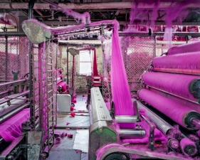 Christopher Payne<br /> Textiles series<br /> <em>Carders with Red and Pink Wool</em>, S&amp;D Spinning Mill, Millbury, MA, 2012<br /> Archival pigment ink prints<br /> 24 x 20" &nbsp; &nbsp;Edition of 20<br /> 50 x 40" &nbsp; &nbsp;Edition of 10<br /> 60 x 50" &nbsp; &nbsp;Edition of 5 