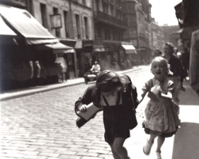 Louis Stettner – Paris<br /> <em>Deux Filles, Rue Des Matyrs, Paris, 1950</em><br /> gelatin silver print<br /> Signed, titled and dated on verso<br /> 11x14"<br /> 16x20"<br /> 20x24"