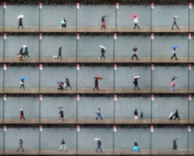 Time Lapse. Horatio street in the Rain, NYC